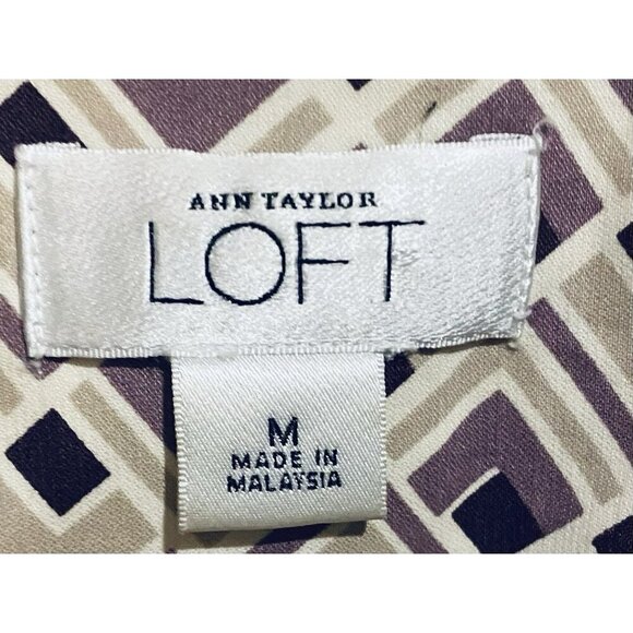 LOFT Jacket Womens Medium Geo Print Car Coat Button Up Lined Retro Y2K Preppy - Picture 4 of 6